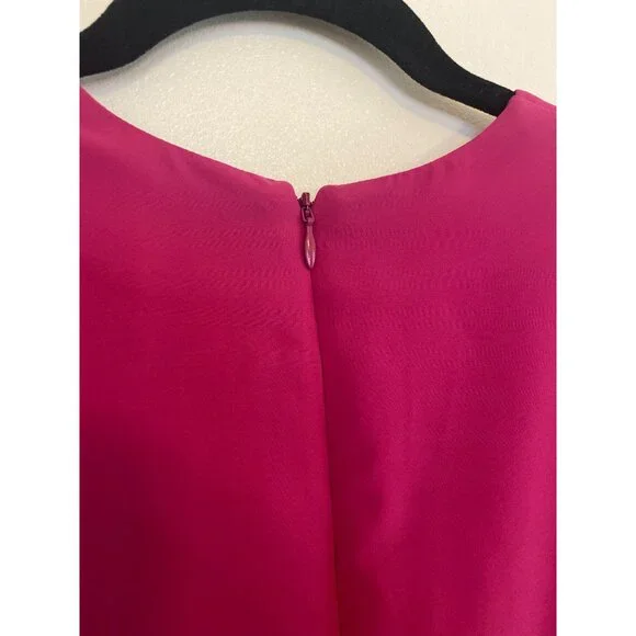 Banana Republic Petite Magenta Ruched Front 3/4 Sleeve Dress Size 0 - Picture 6 of 6